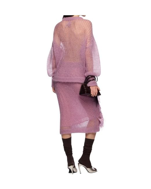 The Attico Purple Knit Skirt