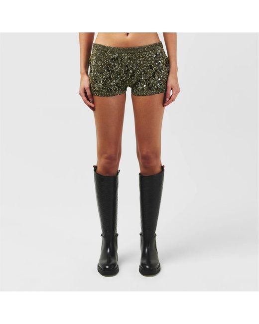 Gucci Green Sequin Knit Shorts