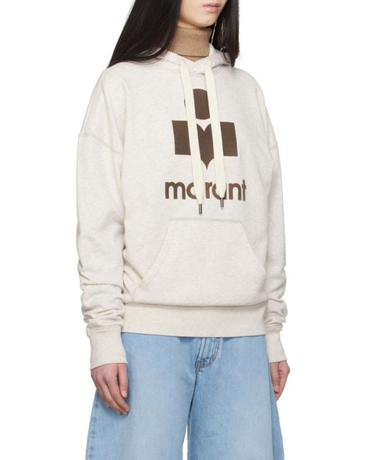 Isabel Marant White Étoile Mansel Logo Printed Drawstring Hoodie