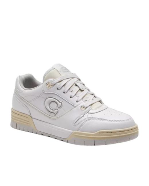 COACH White Logo-Patch Sneakers