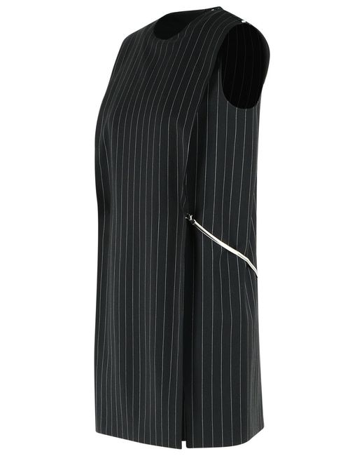 Sportmax Black Domini Striped Sleeveless Dress