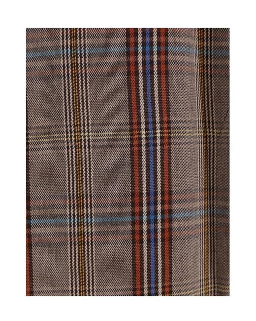 Vivienne Westwood Brown Checked Wide-Leg Trousers