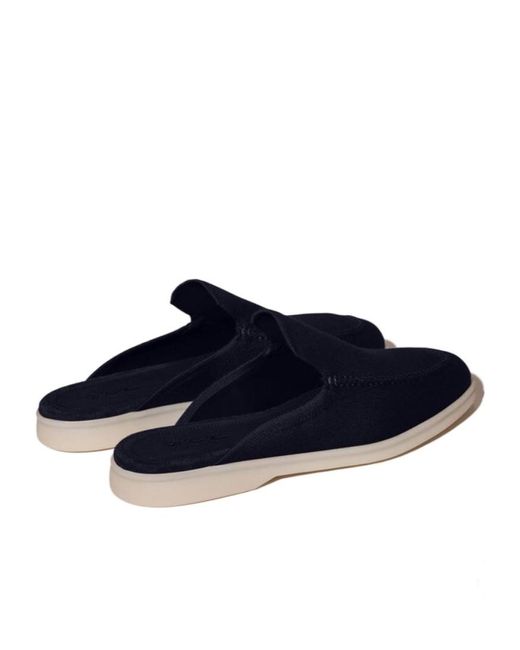Loro Piana Blue Summer Walk Babouche Muller Shoes for men