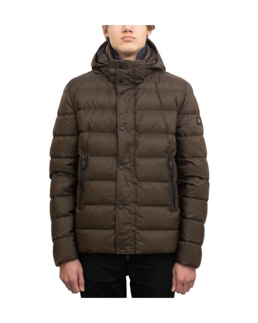Paul & Shark Brown Long-Sleeved Quilted Down Jacket for men
