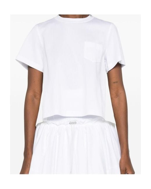 Sacai White Chest-Pocket T-Shirt
