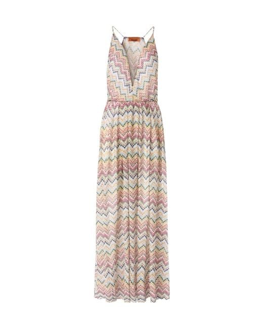 Missoni Natural Zigzag-Pattern Maxi Beach Dress