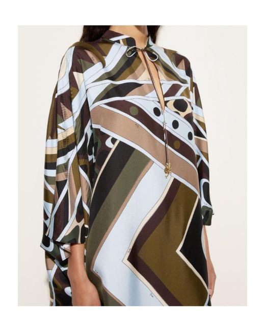 Emilio Pucci Multicolor Pucci Vivara-Printed Long-Sleeved Kaftan