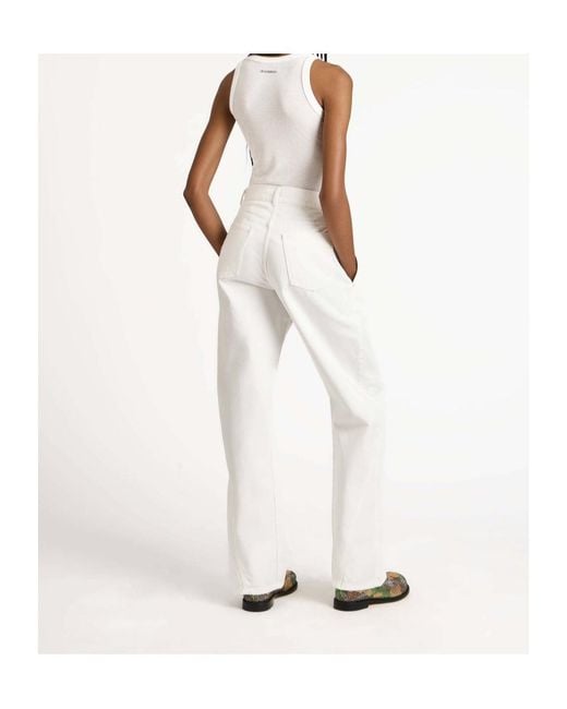 J.W. Anderson White Jw Anderson Logo Patch Straight-Leg Jeans