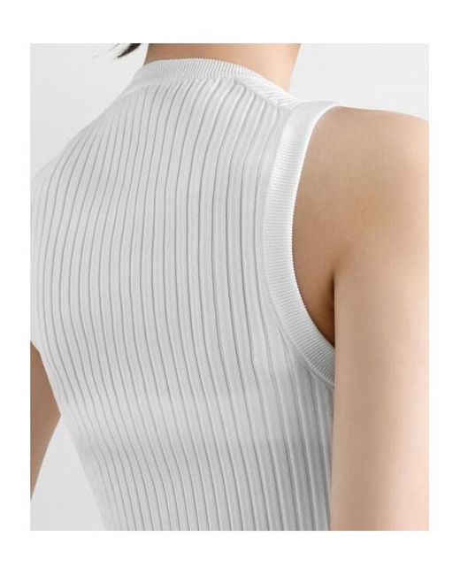 Dolce & Gabbana White Ribbed Top