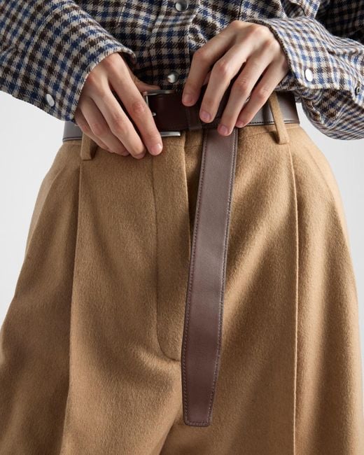 Prada Natural Camel-Hair Bermudas
