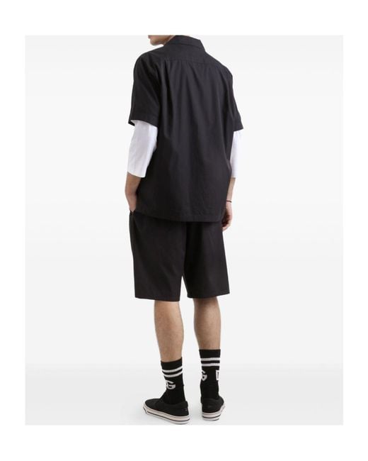 Dolce & Gabbana Black Logo Patch Short-Sleeved Shirt for men