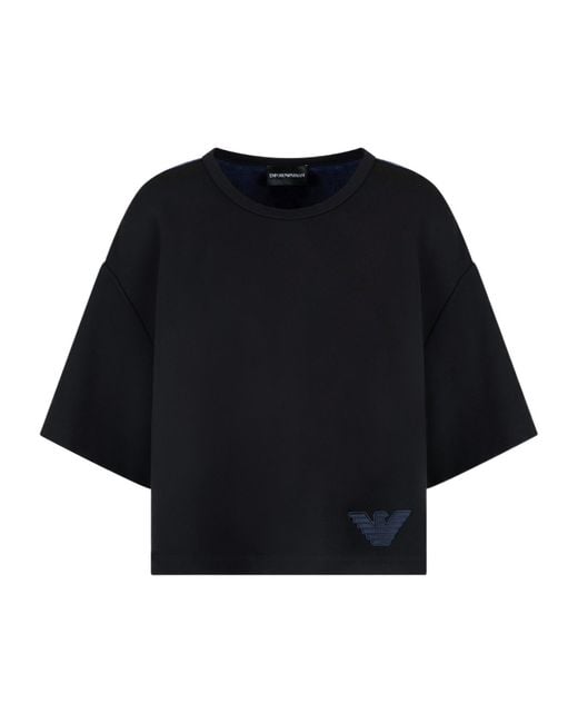 Emporio Armani Black Panelled Crewneck T-Shirt