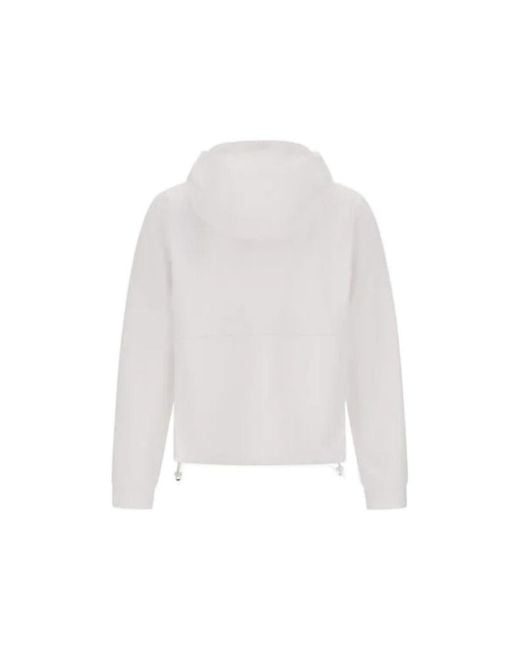 Herno White Zip-Up Windbreaker Hoodies