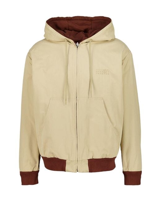 MM6 by Maison Margiela Natural Reversible Zip Drawstring Sweatshirt for men