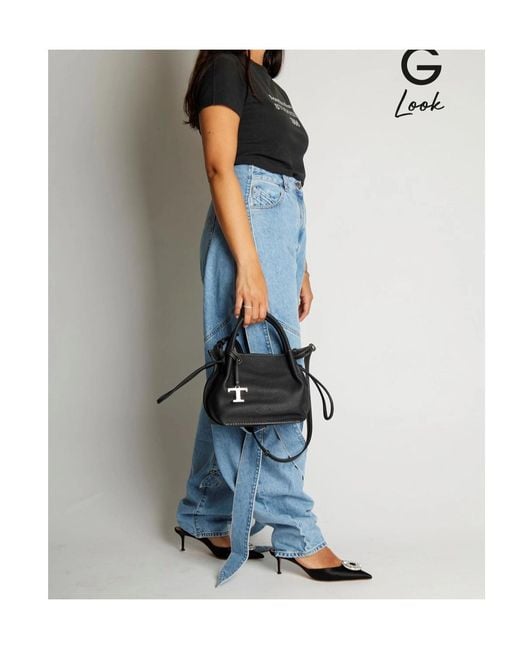 Tod's Black Logo Plaque Medium Bucket Bag