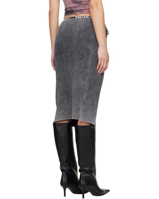 DIESEL Gray M-Meryn Knitted Midi Skirt
