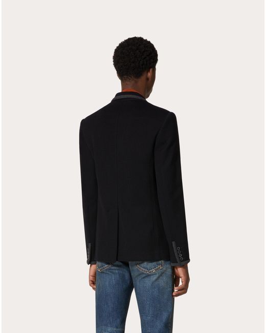 Valentino Black Vlogo Signature Single-Breasted Straight Hem Blazer for men