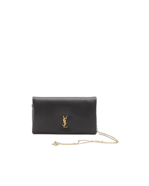 Saint Laurent White Logo Plaque Bi-Fold Wallet