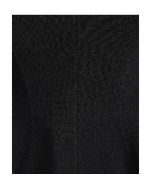 Chloé Black Shoulder Horn Hem Blouse