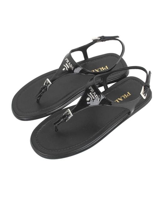 Prada Brown Logo Sandals