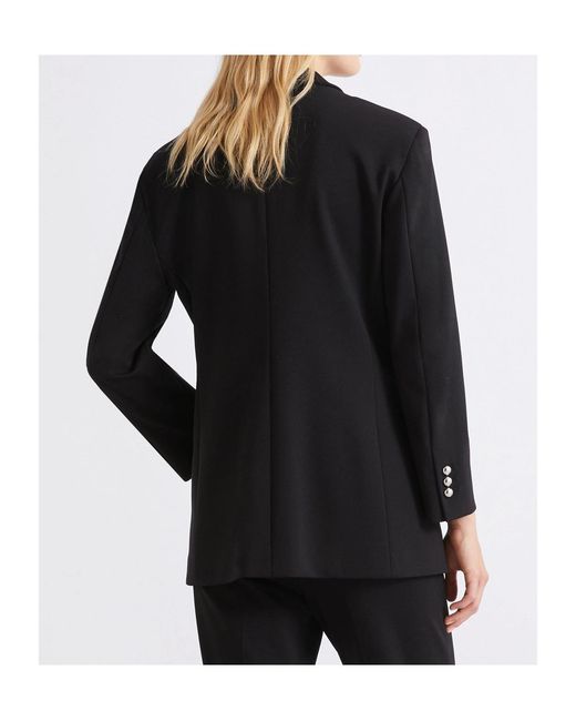 Marella Black Single-Breasted Stretch Jersey Blazer
