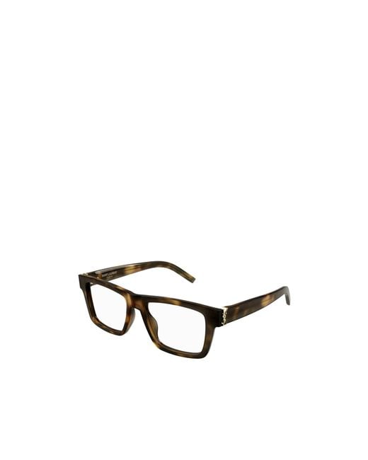Saint Laurent Brown Eyewear Square Frame Glasses for men