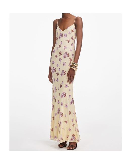 Self-Portrait Metallic Floral-Print Rhinestone Maxi Dress