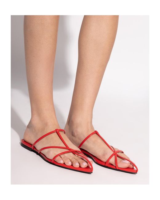 Jil Sander Red Strapped Sandals