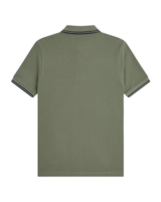 Fred Perry Green Solid Color Polo Shirt for men