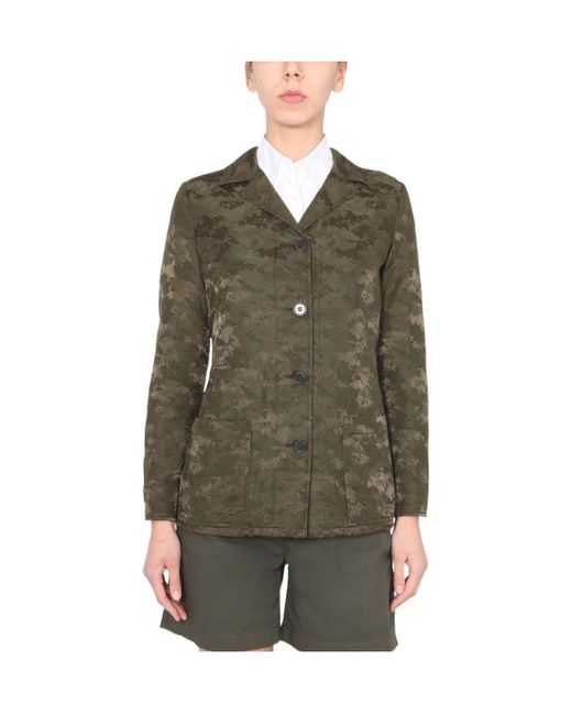 Aspesi Green Camouflage Printed Jacket
