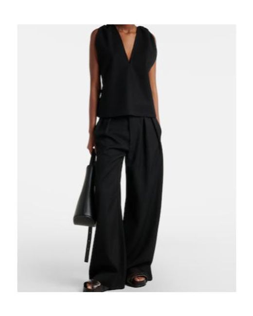 Plan C Black Cotton Crêpe Top
