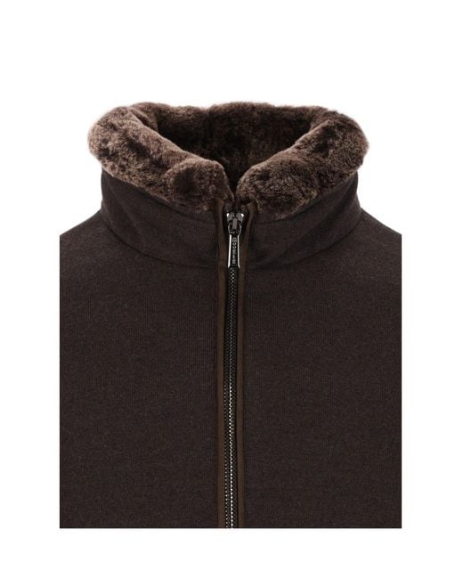 Moorer Black High-Collar Jacket for men