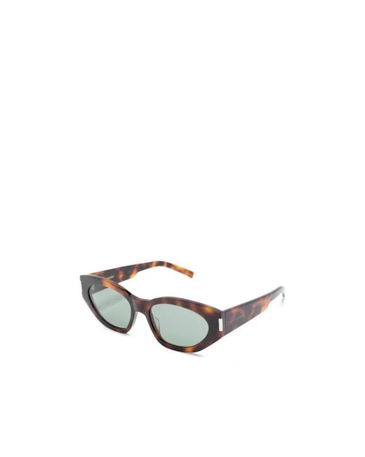 Saint Laurent White Eyewear Cat-Eye Sunglasses