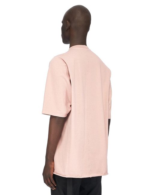 Rick Owens Pink Painterly-Print Cotton T-Shirt for men