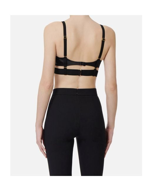 Elisabetta Franchi Black Adjustable-Straps Bra
