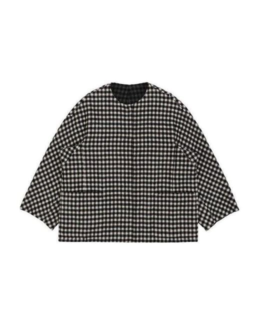 Weekend by Maxmara Black Plaid Double-Sided Short Coat