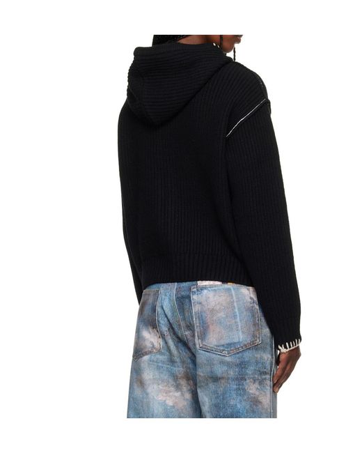 ANDERSSON BELL Black Heart Logo Zip-Up Hoodie for men