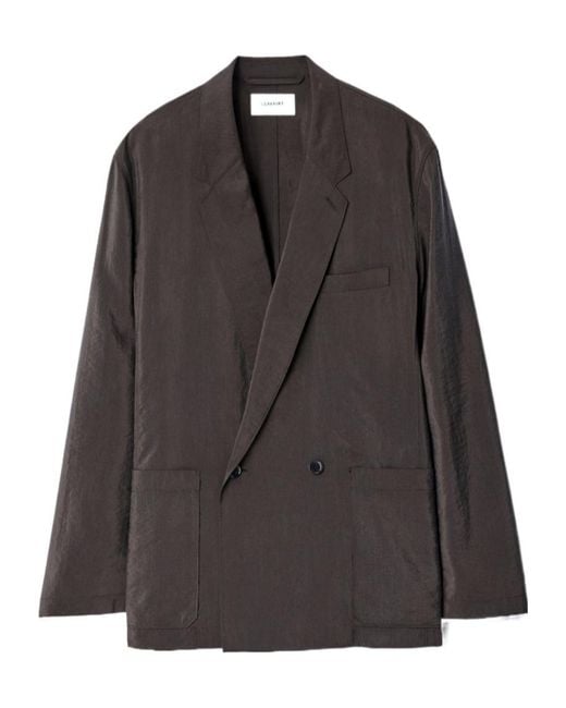 Lemaire Black Double-Breasted Relaxed Blazer for men