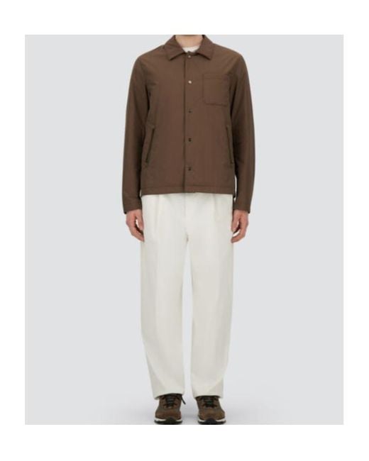 Herno Brown Crinkled Shacket for men