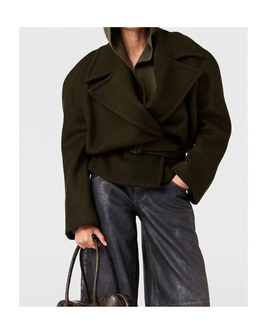Stella McCartney Black Cropped Belted Trench Jacket