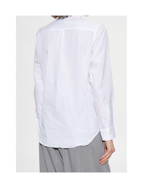 Comme des Garçons White Long-Sleeved Shirt