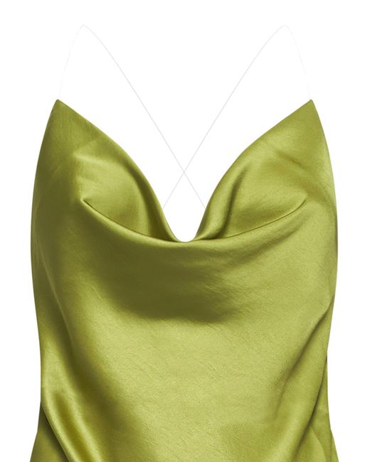 Y. Project Green Invisible-Strap Satin Top