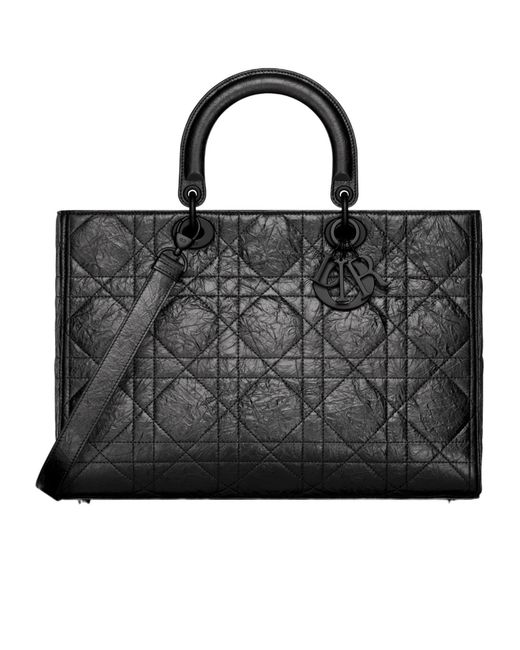 Dior Black Large Lady D-Sire Bag