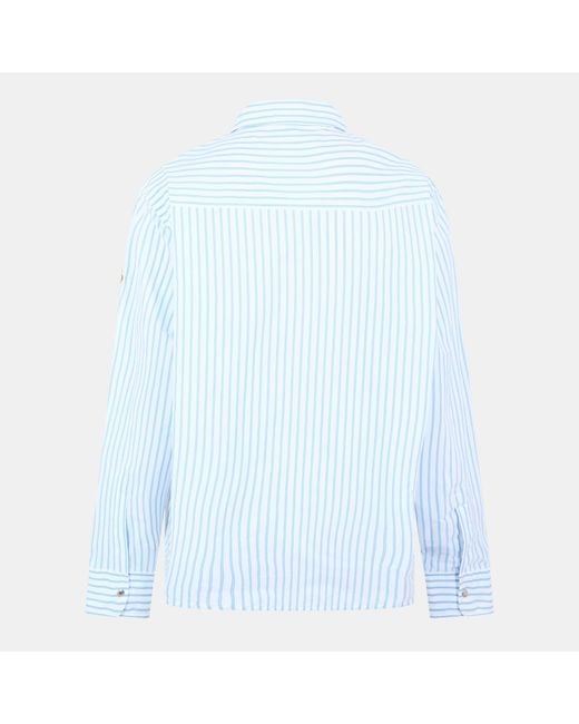 Moncler Blue Stripe Long-Sleeve Patterned Shirt