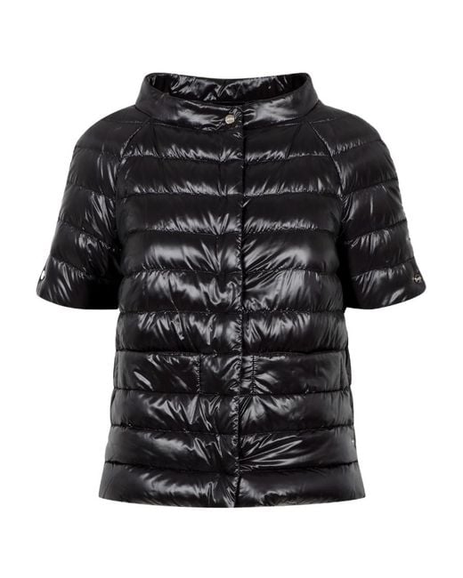 Herno Black Short-Sleeve Padded Jacket