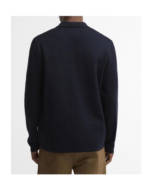 Barbour Blue Dark Stand-Collar Jacket for men