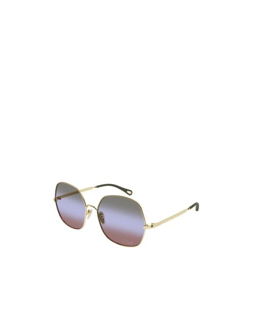 Chloé White Chloé Eyewear Geometric Frame Sunglasses
