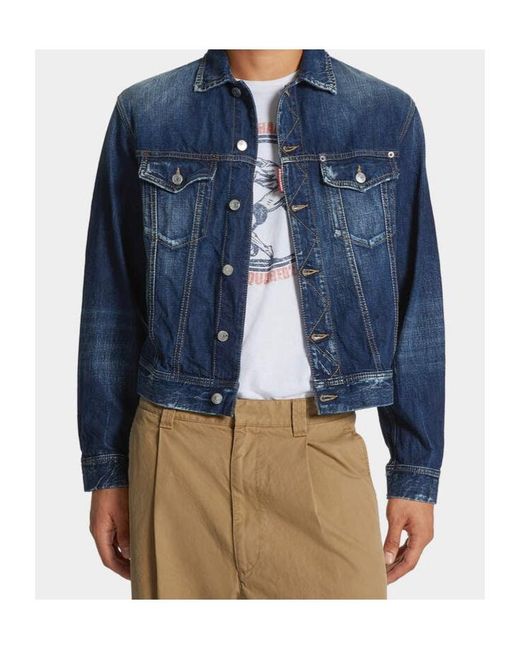 DSquared² Blue Be Cool Be Nice Wash L.A. Jean Jacket for men