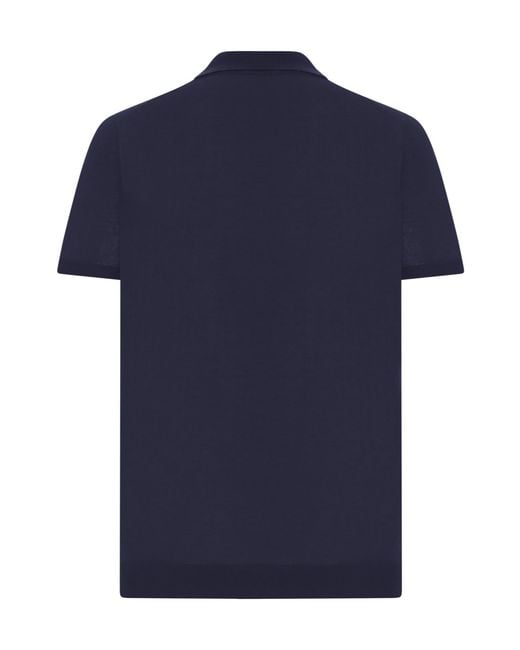 Roberto Collina Blue V-Neck Cotton T-Shirt for men