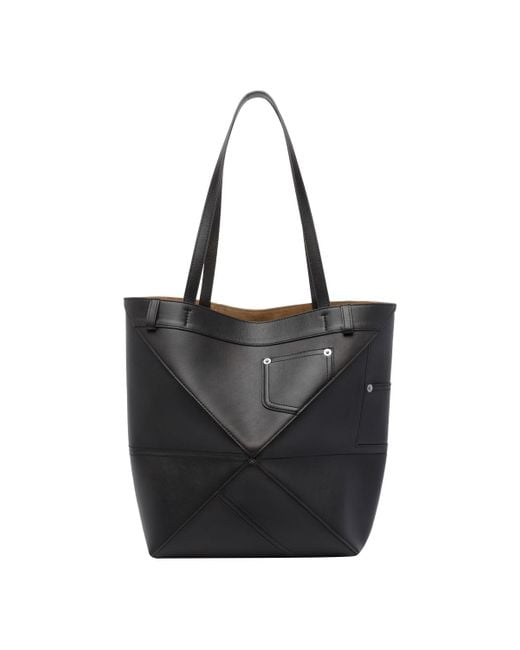 Loewe Black Bags Panta Medium Puzzle Fold Tote Bag